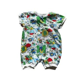 Vintage Agabang Baby Toddler 18 Month Romper Zoo Animals Lions Elephant 80s